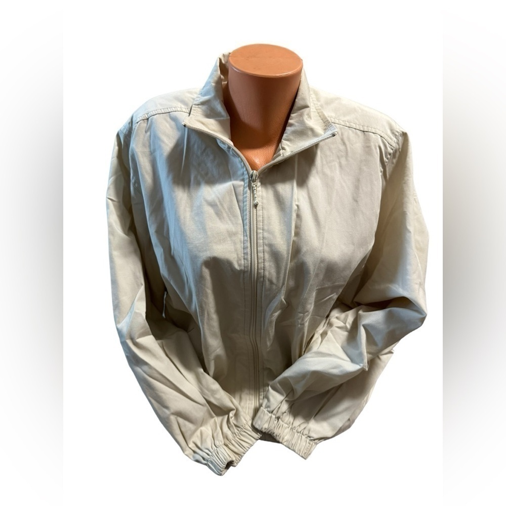 Giorgio Morandi Women's Full Zip Beige Lined Light Weight Coat Jacket Size Small